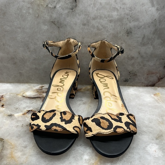 Sam Edelman leopard print block heeled sandals - Picture 2 of 6